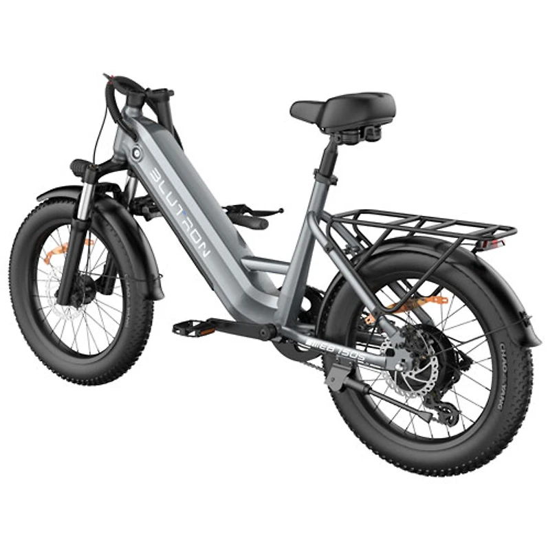 Blutron EB750S Electric Utility Bike (500W Motor / Up to 70km Battery Range / 32km/h Top Speed) - Future Grey - Only at Best Buy