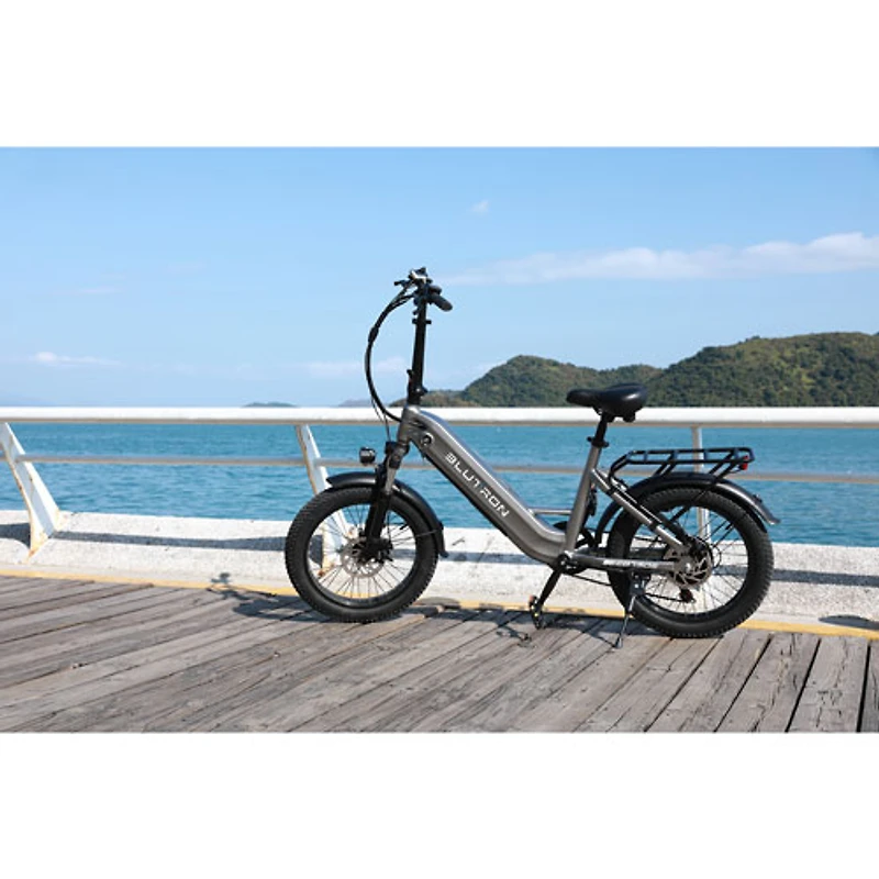 Blutron EB750S Electric Utility Bike (500W Motor / Up to 70km Battery Range / 32km/h Top Speed) - Future Grey - Only at Best Buy