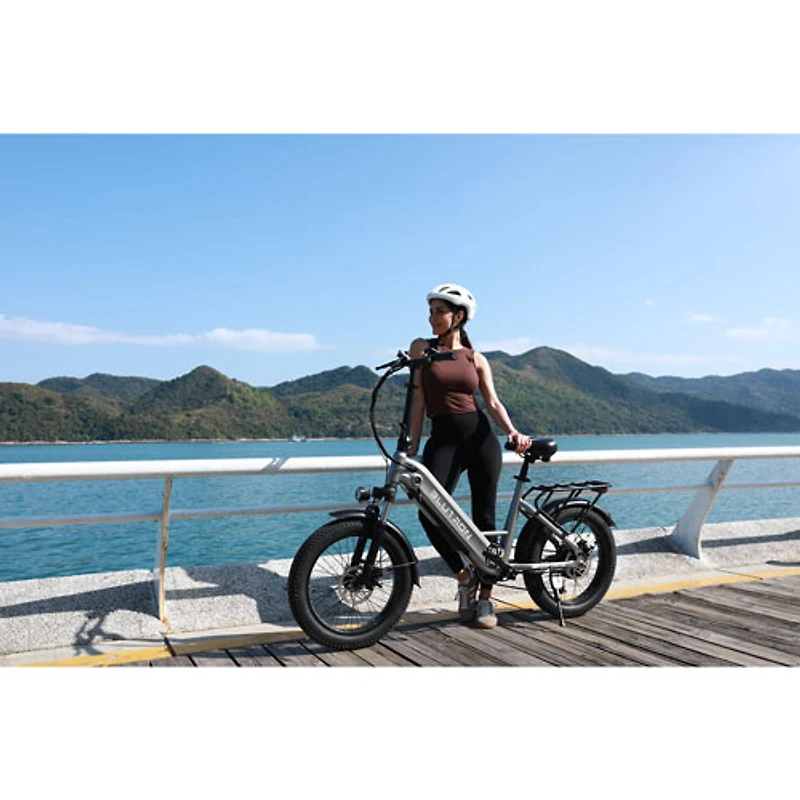 Blutron EB750S Electric Utility Bike (500W Motor / Up to 70km Battery Range / 32km/h Top Speed) - Future Grey - Only at Best Buy