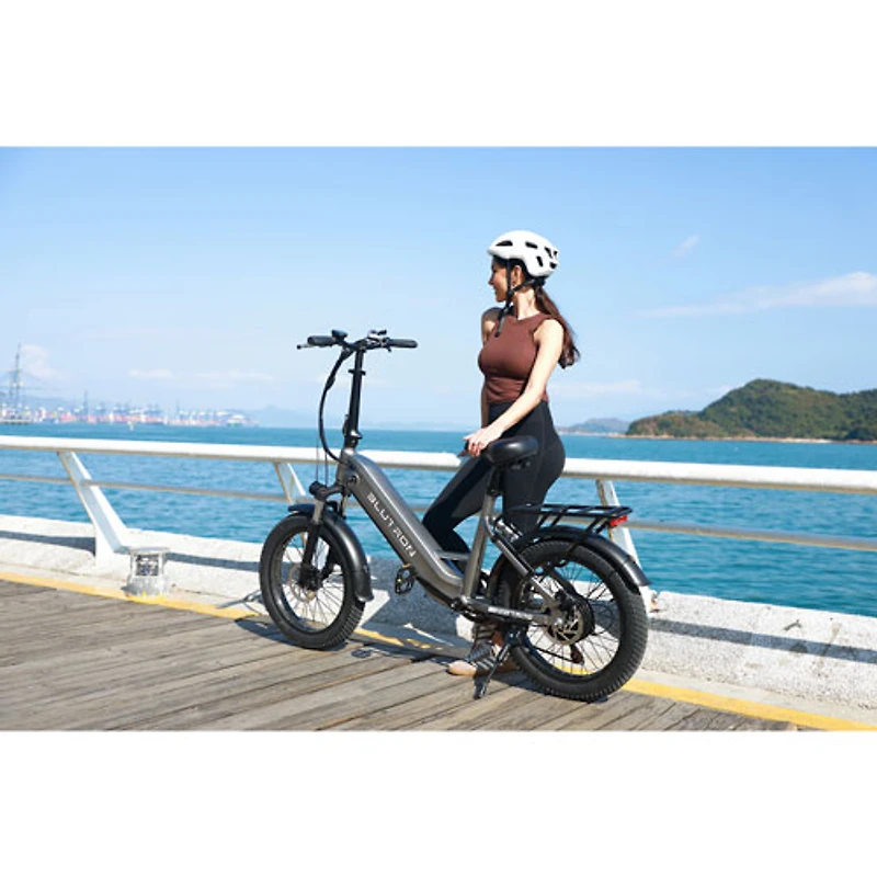 Blutron EB750S Electric Utility Bike (500W Motor / Up to 70km Battery Range / 32km/h Top Speed) - Future Grey - Only at Best Buy