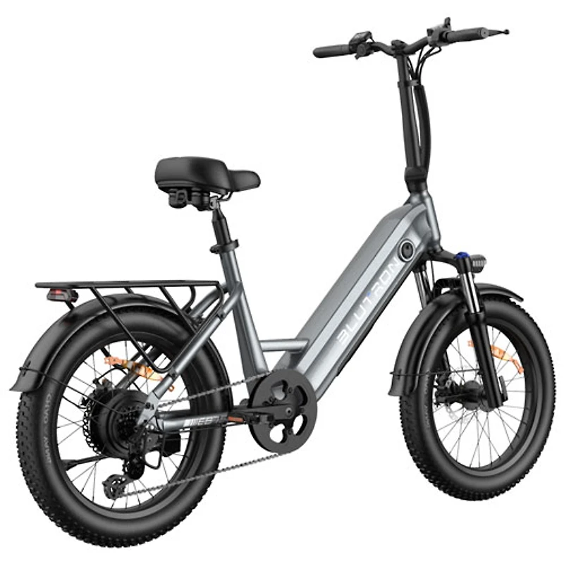 Blutron EB750S Electric Utility Bike (500W Motor / Up to 70km Battery Range / 32km/h Top Speed) - Future Grey - Only at Best Buy