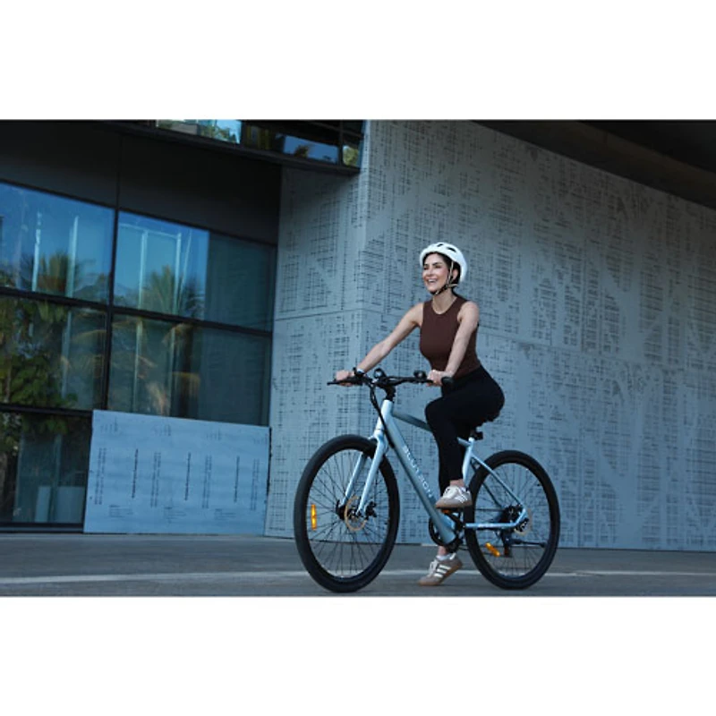 Blutron EB570 Electric Commuter Bike (350W Motor / Up to 50km Battery Range / 32km/h Top Speed) - Azure Blue - Only at Best Buy