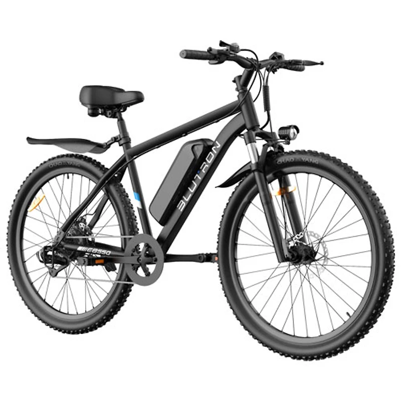 Blutron EB550 Electric Mountain Bike (500W Motor / Up to 60km Battery Range / 32km/h Top Speed) - Gilt Black - Only at Best Buy