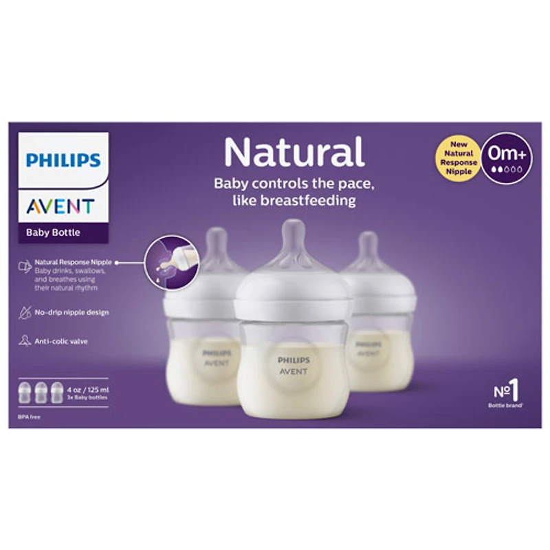 Philips Avent Natural Response 4 oz. Baby Bottle Set - 3 Pack