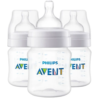Ensemble de biberons anticoliques de 4 oz pour bébés Avent de Philips - Paquet de 3