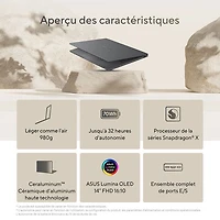 ASUS Zenbook A14 14" Copilot+ Laptop - Iceland Grey (Snapdragon X /16GB RAM/1TB SSD/Win 11)