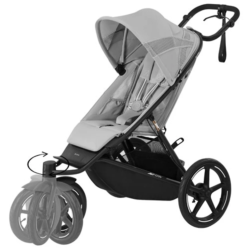 Poussette de jogging AVI Spin de Cybex - Gris brume
