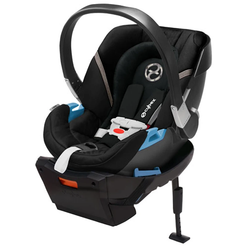 Poussette EOS + siège d'auto pour bébé Aton 2 de Cybex - Noir lunaire/Cadre argenté