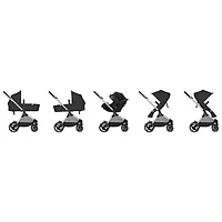 Cybex EOS Stroller + Aton 2 Infant Car Seat - Moon Black/Silver Frame