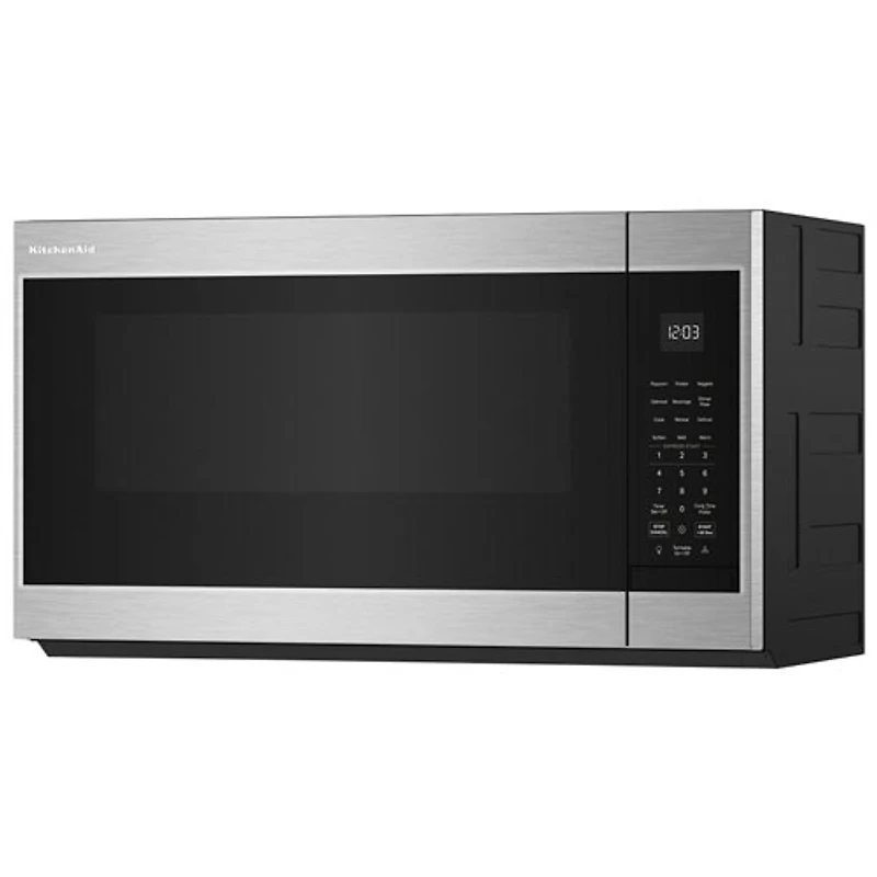 Four à micro-ondes à hotte intégrée de KitchenAid - 1,9 pi³ - Acier inoxydable PrintShield