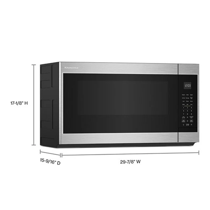 Four à micro-ondes à hotte intégrée de KitchenAid - 1,9 pi³ - Acier inoxydable PrintShield