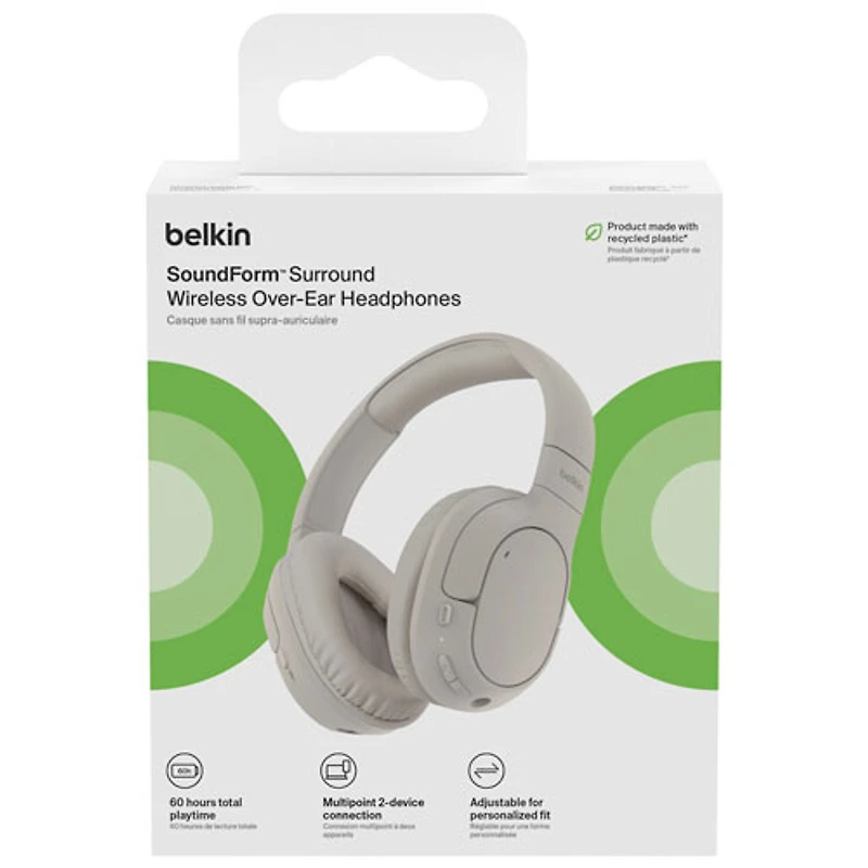 Casque d'écoute 100 % sans fil à isolation sonore SoundForm Surround de Belkin