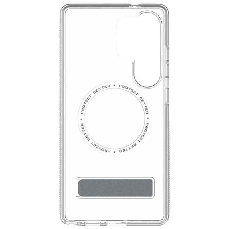 ZAGG Crystal Palace Snap Fitted Hard Shell Case with MagSafe & Kickstand for Galaxy S25 Ultra - Clear