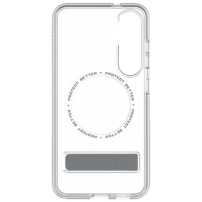 ZAGG Crystal Palace Snap Fitted Hard Shell Case with MagSafe & Kickstand for Galaxy S25 - Clear