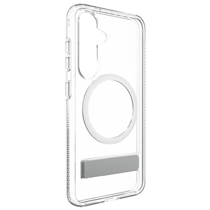 ZAGG Crystal Palace Snap Fitted Hard Shell Case with MagSafe & Kickstand for Galaxy S25 - Clear