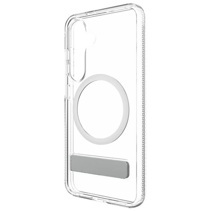ZAGG Crystal Palace Snap Fitted Hard Shell Case with MagSafe & Kickstand for Galaxy S25 - Clear