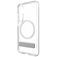 ZAGG Crystal Palace Snap Fitted Hard Shell Case with MagSafe & Kickstand for Galaxy S25 - Clear