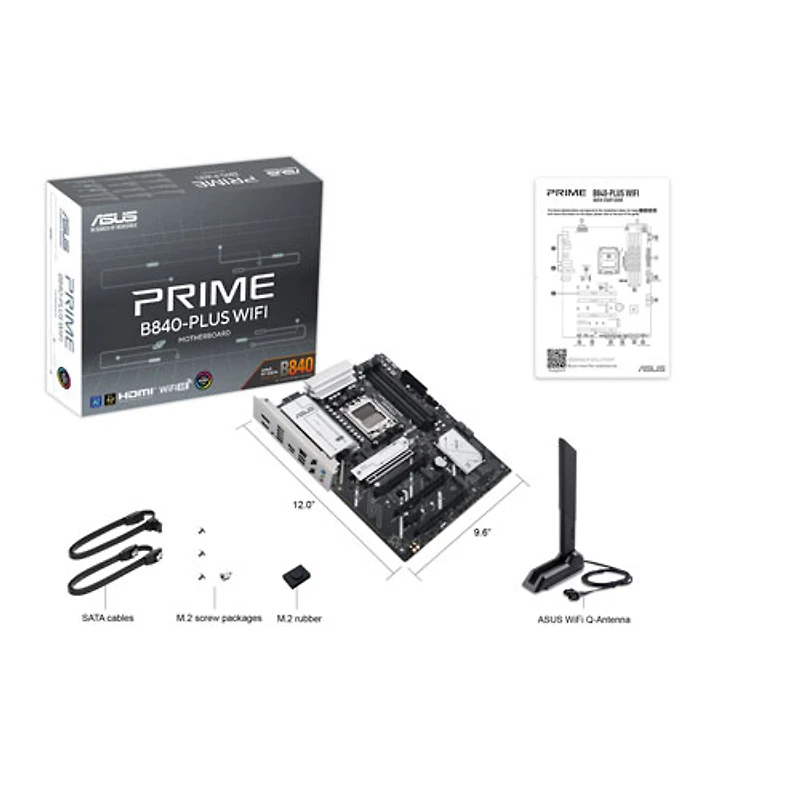 ASUS Prime B840-Plus Wi-Fi 6E ATX AM5 DDR5 Motherboard for AMD Ryzen 9000 & 8000 & 7000 Series CPUs