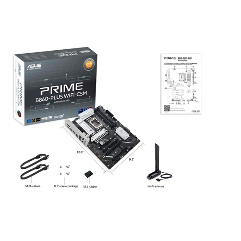 ASUS Prime B860-Plus Wi-Fi 6E ATX LGA 1851 DDR5 Motherboard for Intel Core Ultra CPUs (Series 2)