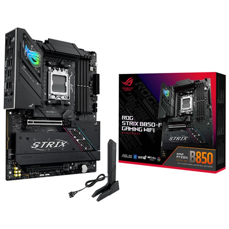 Carte mère de jeu ROG Strix B850-F Wi-Fi 7 ATX AM5 DDR5 d'ASUS pour processeurs Ryzen 9000, 8000 et 7000 d'AMD