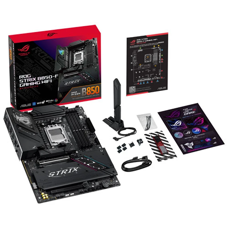 Carte mère de jeu ROG Strix B850-F Wi-Fi 7 ATX AM5 DDR5 d'ASUS pour processeurs Ryzen 9000, 8000 et 7000 d'AMD