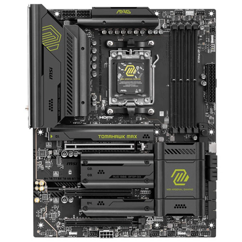 Carte mère MAG B850 Tomahawk Max Wi-Fi 7 ATX AM5 de MSI pour processeurs Ryzen 9000/8000/7000 d'AMD