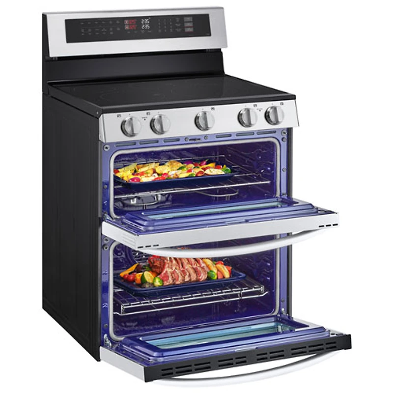 Cuisinière électrique autonome 5 éléments deux fours 7,3 pi³ 30 po de LG (LDEL7324SE) - Inox