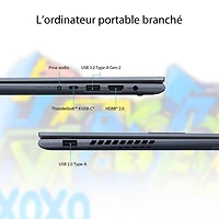 Portable professionnel à écran tactile 14 po Vivobook S 14 Flip d'ASUS - Bleu calme (Ci7-13620H d'Intel/RAM 16 Go/SSD 1 To)