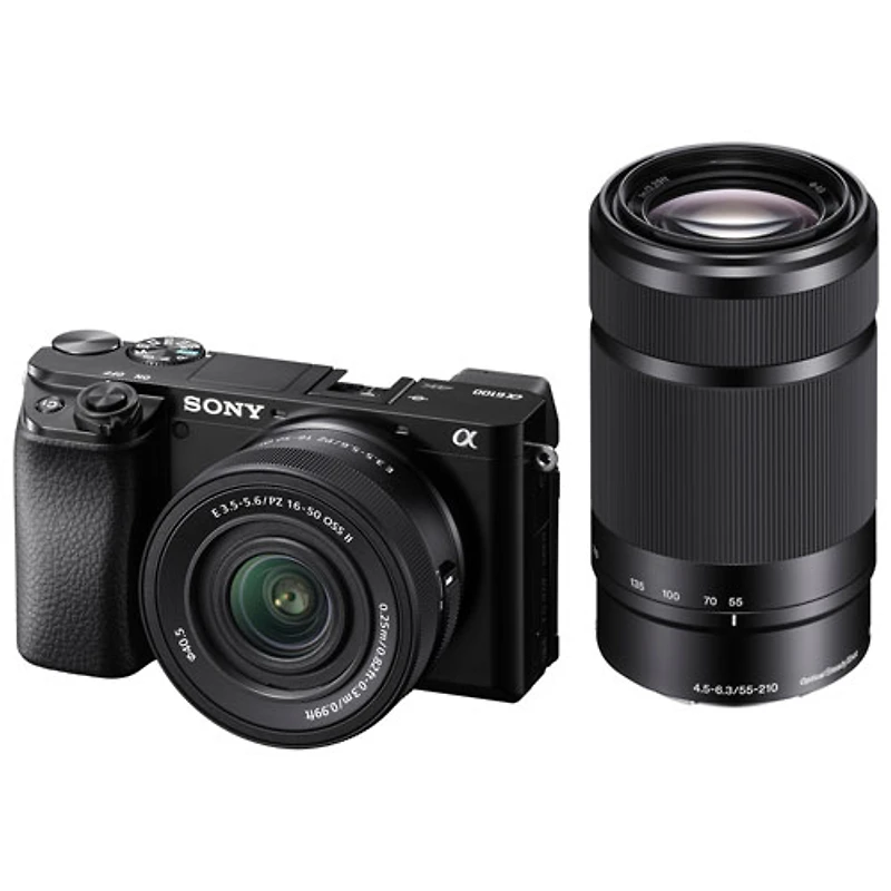 Appareil photo sans miroir APS-C Alpha 6100 de Sony avec objectifs 16-50/55-210 mm - Noir