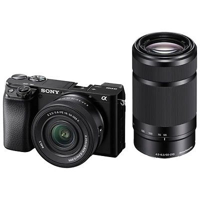 Appareil photo sans miroir APS-C Alpha 6100 de Sony avec objectifs 16-50/55-210 mm - Noir