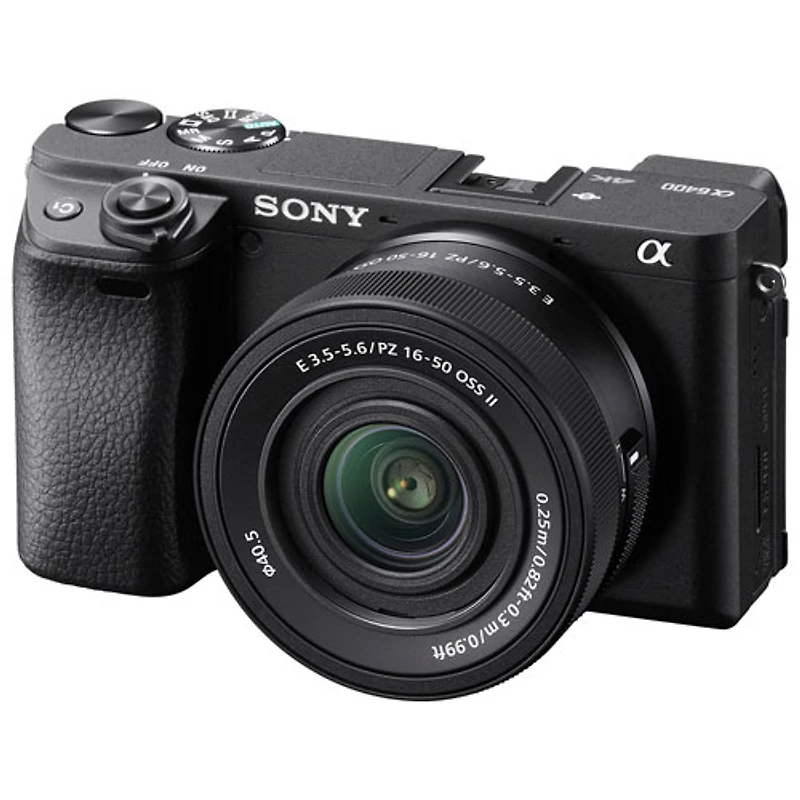 Sony Alpha 6400 APS-C Mirrorless Camera with 16-50mm Lens Kit - Black