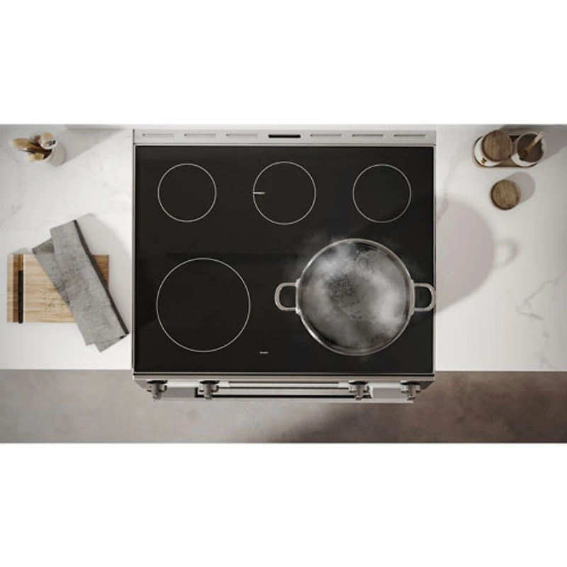 Bosch 100 Series 30" 5.8 Cu. Ft. True Convection Slide-In Electric Air Fry Range (HEF1050MC) - Stainless