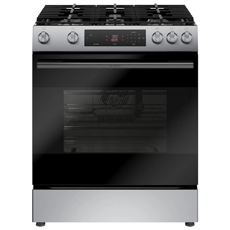 Bosch 100 Series 30" 5.8 Cu. Ft. True Convection Freestanding Gas Air Fry Range (HGF1050MUC) - Stainless