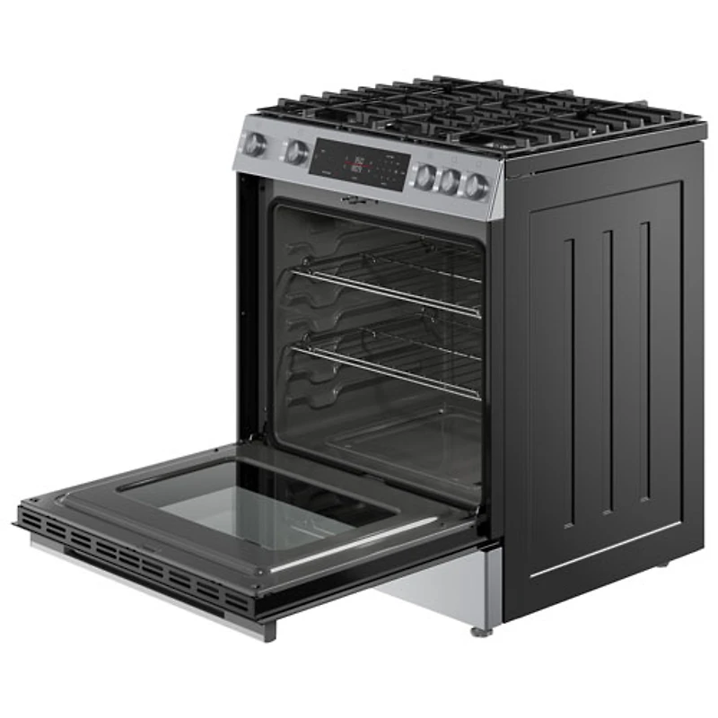 Cuisinière à gaz autonome convection véritable friture air chaud 5,8 pi³ 30 po série 100 de Bosch (HGF1050MUC) - Acier inoxydable