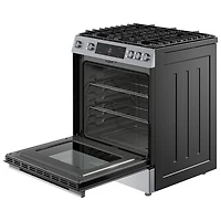 Bosch 100 Series 30" 5.8 Cu. Ft. True Convection Freestanding Gas Air Fry Range (HGF1050MUC) - Stainless