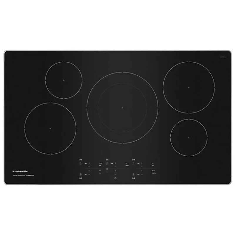 Open Box - KitchenAid 36" 5-Element Induction Cooktop (KCIG556JSS) - Stainless Steel - Perfect Condition