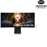 Boîte ouverte - Moniteur de jeu G-Sync/FreeSync DELO incurvé WQHD 175 Hz 0,03 ms gris à gris 34 po Odyssey G8 de Samsung (LS34DG850SNXZA) - Argenté