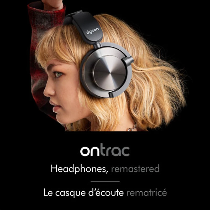 Casque d'écoute Bluetooth à suppression du bruit OnTrac de Dyson - Noir nickel
