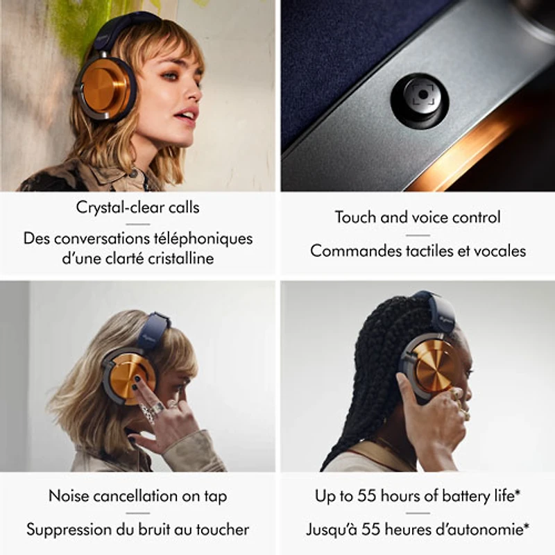 Casque d'écoute Bluetooth à suppression du bruit OnTrac de Dyson - Noir nickel