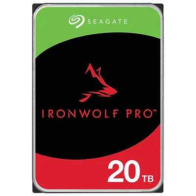 Disque dur interne d'ordinateur de bureau SATA 3,5 po IronWolf Pro 20 To 7200 tr/min de Seagate (ST20000NTZ01)