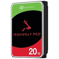 Disque dur interne d'ordinateur de bureau SATA 3,5 po IronWolf Pro 20 To 7200 tr/min de Seagate (ST20000NTZ01)