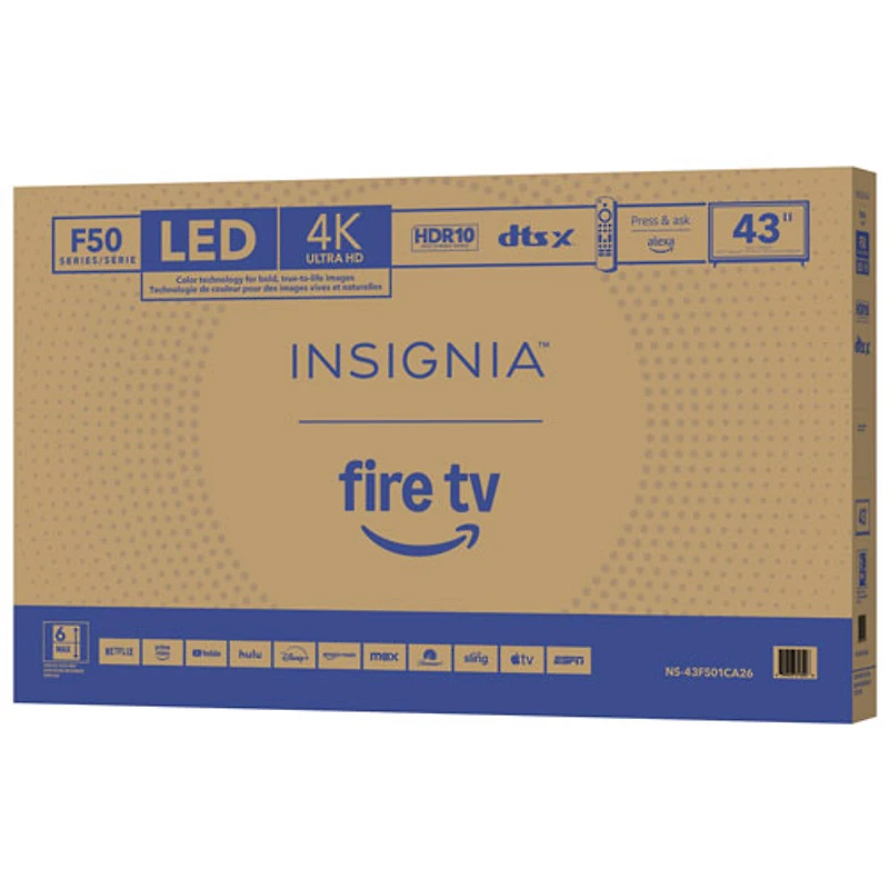 Téléviseur intelligent Fire TV ACL HDR UHD 4K de 43 po d'Insignia (NS-43F501CA26) - 2025