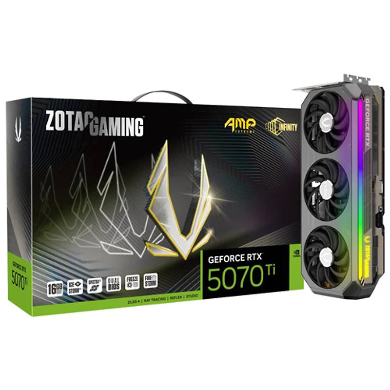 Carte graphique GDDR7 de 16 Go GeForce RTX 5070 Ti AMP Extreme Infinity de ZOTAC Gaming
