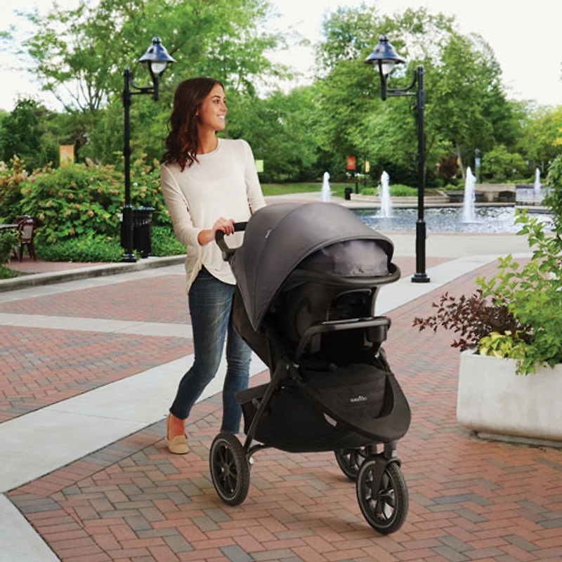 Poussette de jogging Folio3 avec siège d'auto pour bébé LiteMax 35 d'Evenflo - Avenue