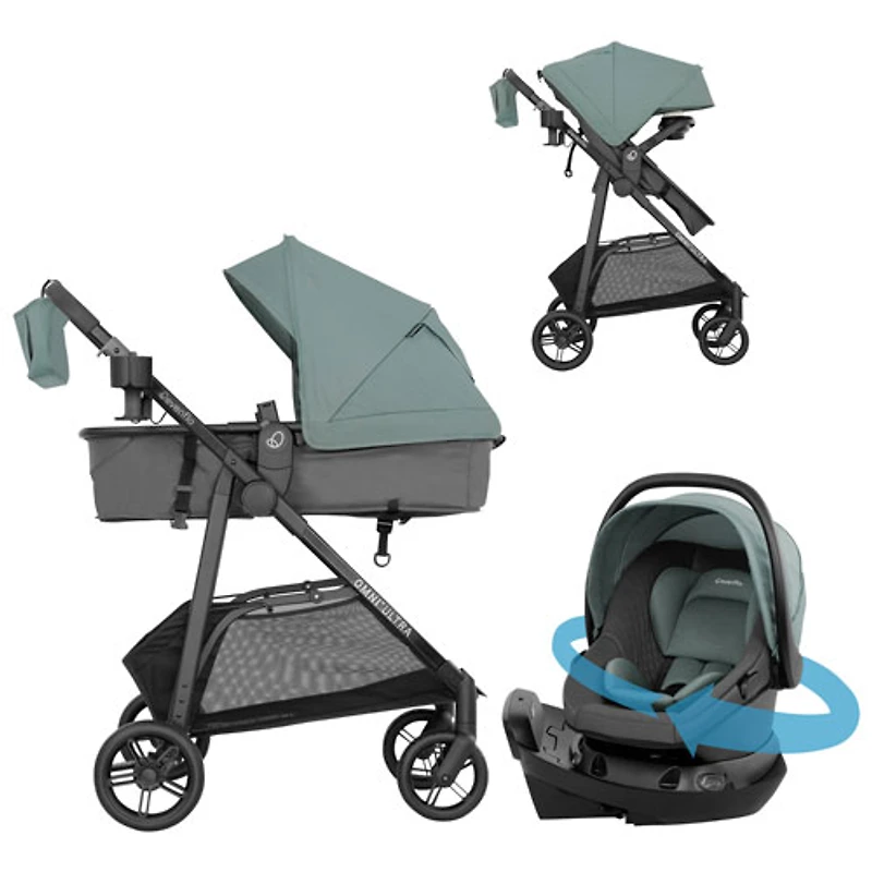 Evenflo Omni Ultra Stroller with Revolve180 LiteMax NXT Rotational Infant Car Seat - Pacific Green