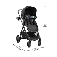Poussette pleine grandeur Shyft Intuiti+ d'Evenflo - Noir Dubhan