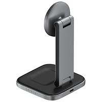 Satechi 2-in-1 Foldable 15W Qi2 Wireless Charging Stand - Space Grey
