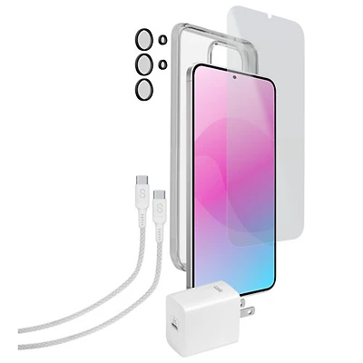 Trousse d'articles essentiels de LOGiiX pour Galaxy S25 Ultra - Blanc
