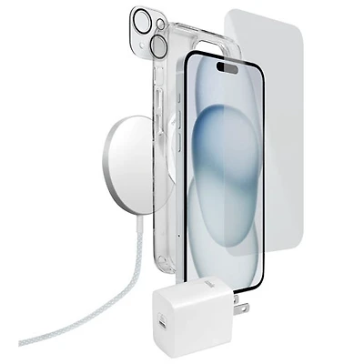 LOGiiX Smartphone Essentials Kit for iPhone 15 - White