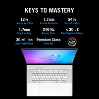 Portable de jeu ROG Zephyrus G16 16 po d'ASUS - Blanc platine (Core Ultra 9-285H d'Intel/RAM 64 Go/SSD 2 To/RTX 5090)